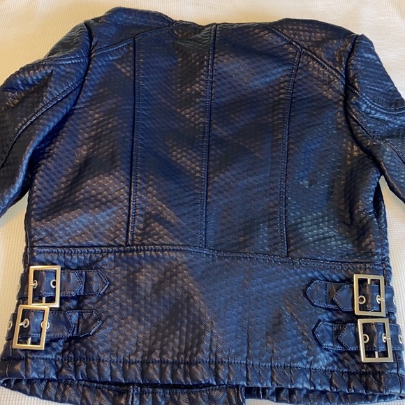 Piperlime Collection Woman’s Faux Leather Jacket Navy Color Size XS - Picture 10 of 13